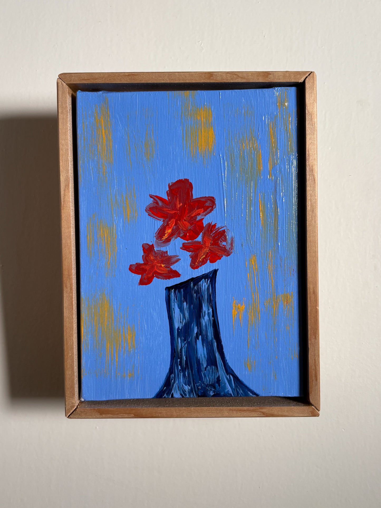Red Flowers, 5x7 Inch Original