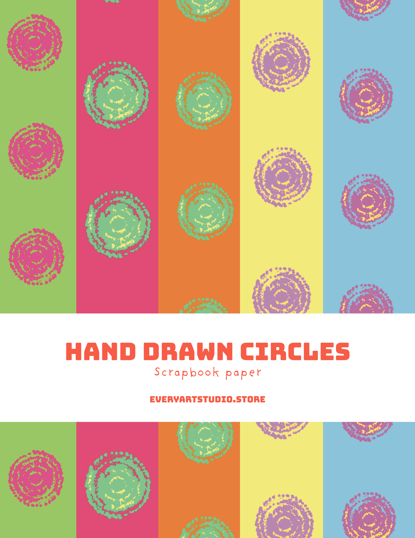 Hand Drawn Circles Scrapbook Paper