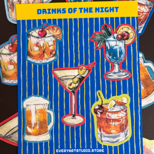 Drinks of The Night Sticker Sheet