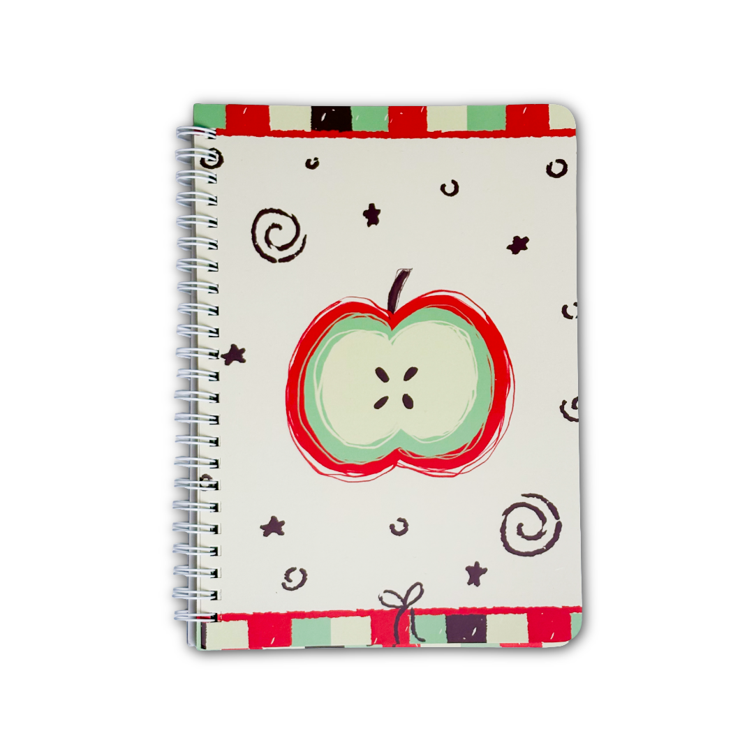 Whimsy Apple Spiral Notebook, A5